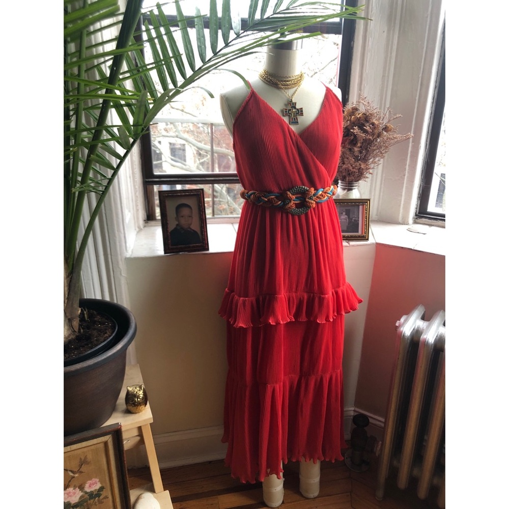 ⭐️NWOT & Other Stories-Frill Dress-Red-Midi - Picture 2 of 8